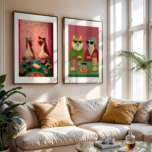 Maximalist Wall Art, Funny Goose Poster, Retro Kitchen Print, Kitsch Animal Decor, Humor Illustration image 2