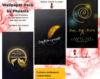 Phoenix Phone Wallpaper Set – Rebirth Fire Art (Digital Download)