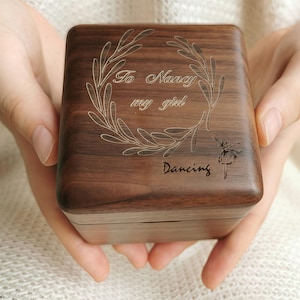 Custom Ballerina Music Box Personalized Wooden Box with Song Engraving Romantic Birthday Christmas Anniversary Wedding Keepsake Gift for Her