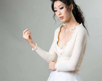 Ivory Bridal Wrap Lambswool Sweater