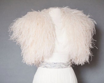 Ostrich Feather Shrug Jacket As Seen in Martha Stewart Weddings