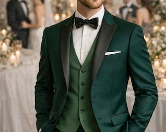 Deep Forest Green Made-to-Order Men's Suit | Luxury Custom Tailored Tuxedo | Innovative Luxe Co