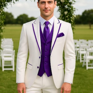 white dress shirt with purple tie Tie + shirt combos that never miss. Stick to simple contrasts: White shirt navy tie Light blue shirt burgundy tie Striped / patterned shirt pick a