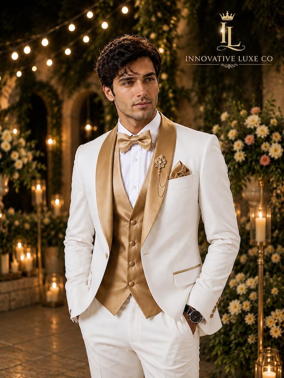 Ivory Gold Men's 3-Piece Tuxedo