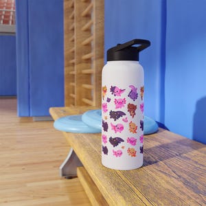 Axolotl Water Bottle, Tumbler, Cute Axolotl Swimming Design, Hydro Flask, Insulated Tumbler, Reusable Cup, Wildlife Lover Gift, Pet
