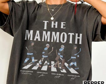 Utah Mammoth Ice Hockey Crewneck Shirt, Utah Walking Road Signatures Ice Hockey Shirt, Clayton Keller Logan Cooley