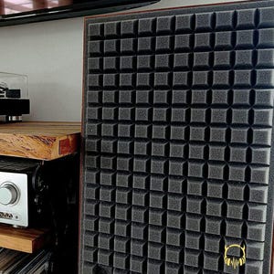 JBL L100 Quadrex Foam Speaker Grilles Vintage Insert Black/Dark Grey PAIR image 1