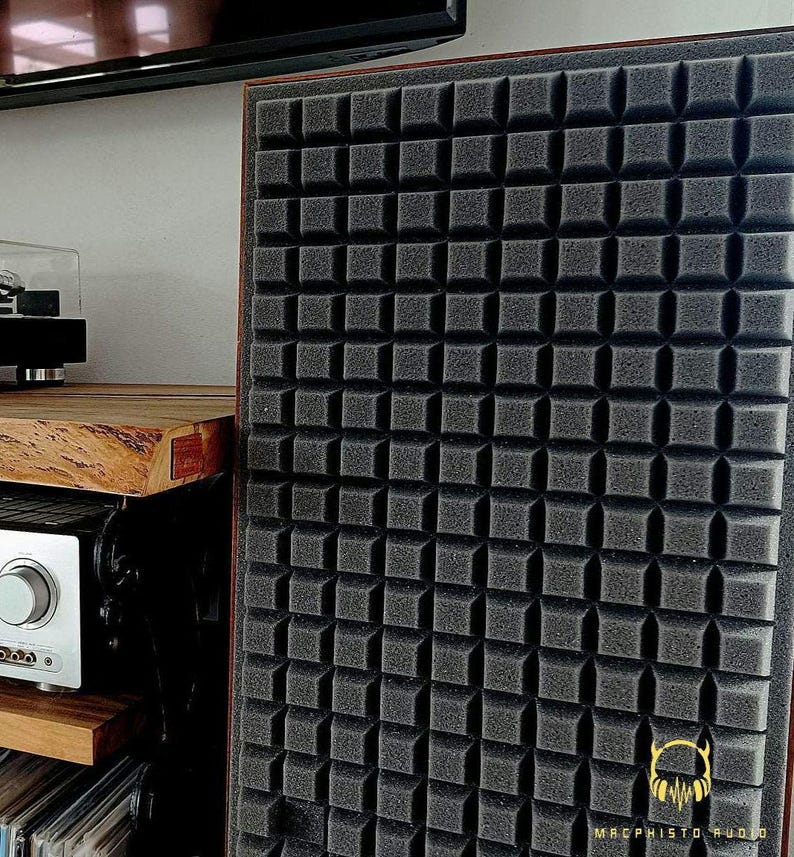 JBL L100 Quadrex Foam Speaker Grilles Vintage Insert Black/Dark Grey PAIR image 1