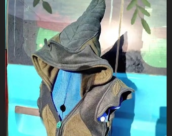 Chaleco con capucha de duende del bosque – Chaleco verde con hojas – Cottagecore - Ropa de hada Witchycore, Hada bohemia