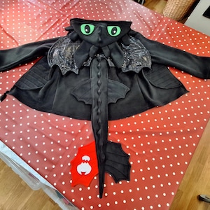 Toothless inspired Dragon hoodie/jacket - Night Fury costume - kids and baby hooded coat - How to Train Your Dragon cosplay