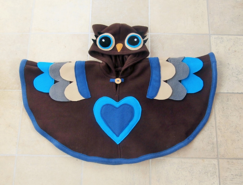 kids Festival Kids woodland OWL PONCHO Owl costume Fairie Pixie