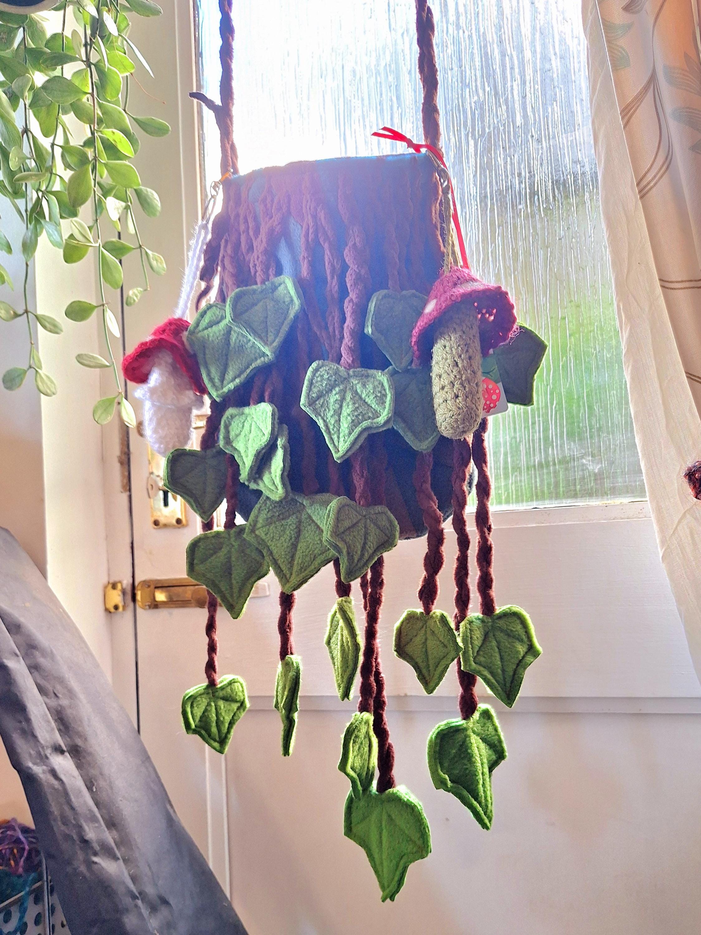 Leafy shoulder bag, leafy bag, leafy fairy bag, fairiecore bag, with choice of bag charm. Whimsical bag, mushroom bag