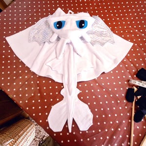 Light Fury Inspired Poncho – Kids White Dragon Costume Cape