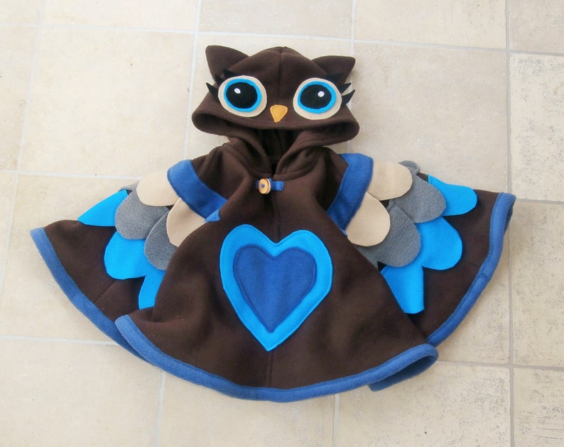 kids Festival Kids woodland OWL PONCHO Owl costume Fairie Pixie