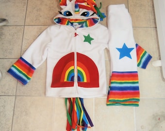 Rainbow Unicorn Fleece Costume Hoodie: Kids' Magical Dress-Up