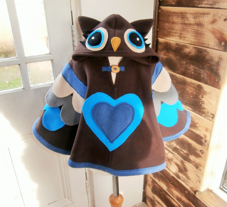 kids Festival Kids woodland OWL PONCHO Owl costume Fairie Pixie