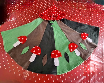 KIDS PONCHO, Woodland Pixie, Toadstools, Mushrooms, Magical, Elf, Fairy, Fairie, Hippy Kids, Festival, Elf costume