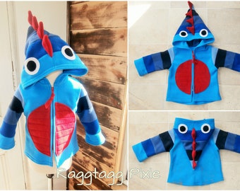 BABY DINOSAUR Hoodie, Fleece, Hooded Jacket, Dino Spikes