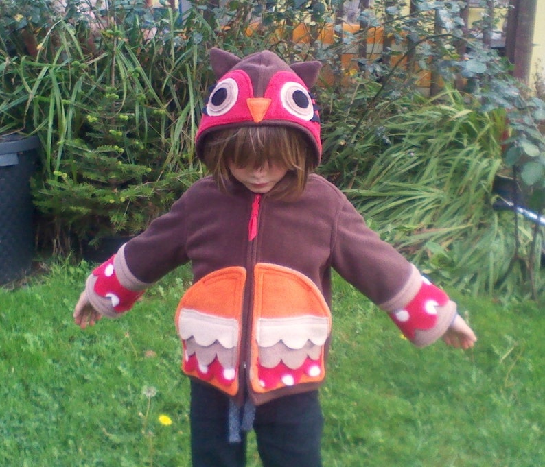 OWL HOODIE Kids Woodland Owl Costume Hoodie Jacket Etsy