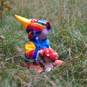 Baby Pixie Hoodie, Rainbow Polar Fleece Mushroom Jacket, Kids Toadstool Applique Top