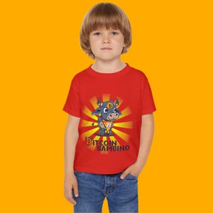 Bitcoin Bambino Toddler T-Shirt, Cute Crypto Shirt, Kids Bitcoin Tee, Bitcoin Gift for Toddlers, Cryptocurrency Apparel