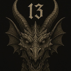 The Thirteen Wyvern | Throne of Glass Inspired Dark Fantasy Wyvern Print | Gothic Creature Art | Digital Download | Manon Blackbeak Fan Art