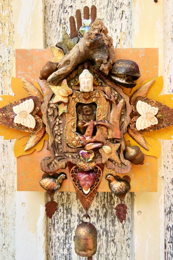 Buddha's Birds and Butterflies Oak Woodland Wall Shrine