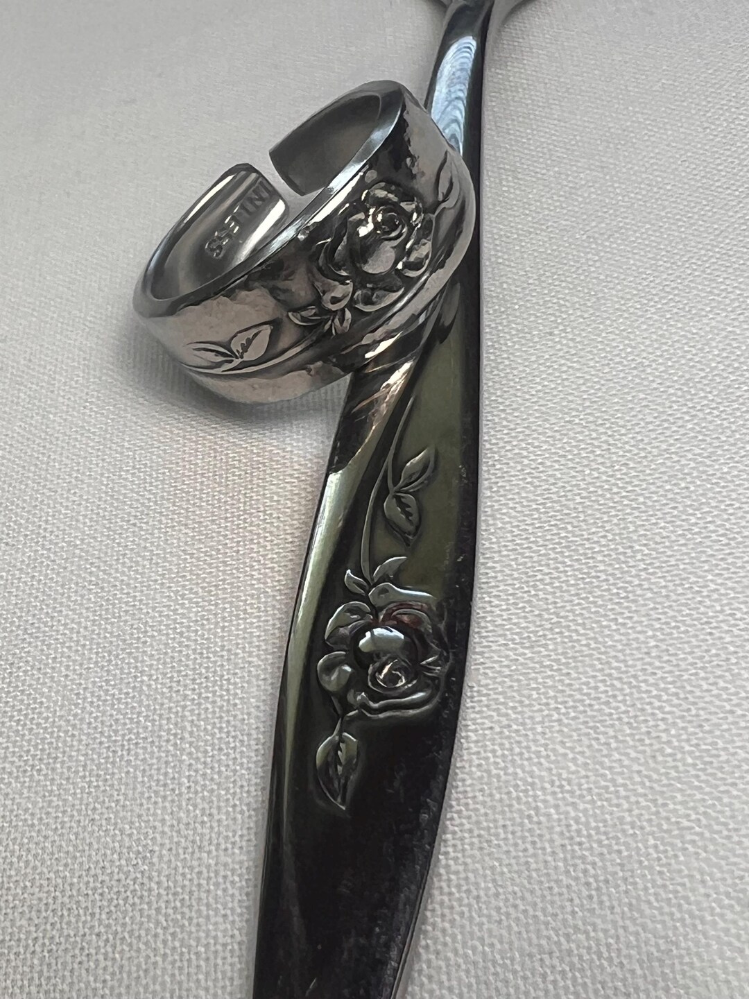 Metal Ring With Roses Steel Rose Ring - Etsy