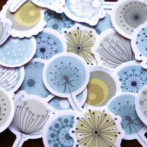 Minimalist Dandelion sticker pack (12pcs), Summer, Spring, Journal, Notebook, Diary, Scrapbook