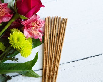 Wood Rose Vanilla Incense Sticks (10 pack), Warm, Exotic, Earthy, Home Fragrance