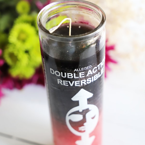 Double Action Reversible Spell Candle, Ritual Candle, Black & Red, Hex Breaking, Negativity Banishing