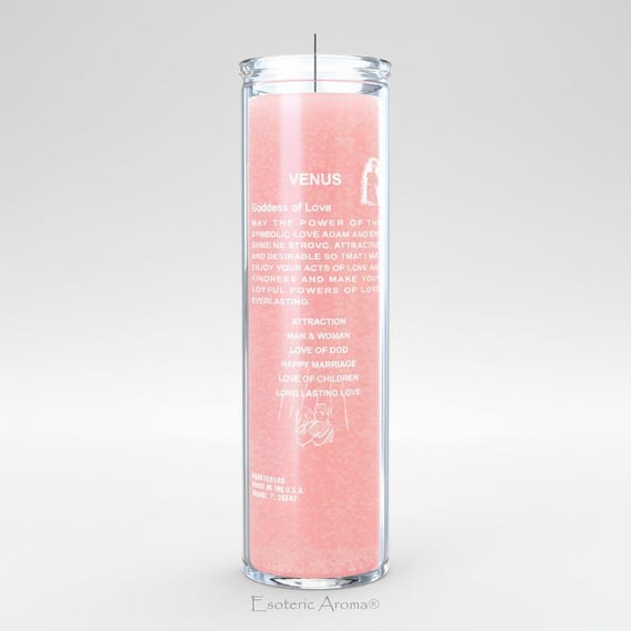 Love Drawing 7 Day Ritual Candle: Pink Unscented Screen Printed