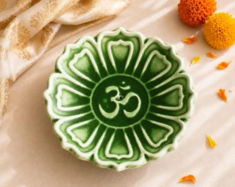 Om Incense Burner: Glossy Ceramic Meditation Holder