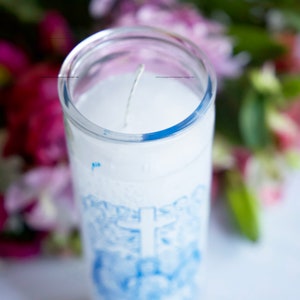 Holy Trinity 7 Day Ritual Candle, Altar Candle, Prayer Candle, Unscented White Candle