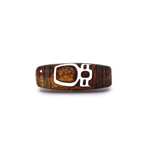 Kubera Dzi Bead - Wealth God, Tibetan, Tibet, Sacred Object, Prayer Bead, Meditation, Jewelry Supply