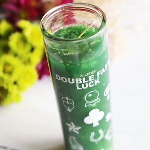 Double Fast Luck 7 day ritual candle, Unscented, Money, Prosperity, Success, Green candle