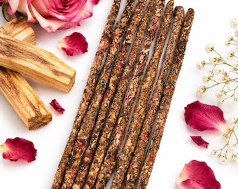 Palo Santo Rose Incense Sticks (25g): Woody Floral Botanical Blend