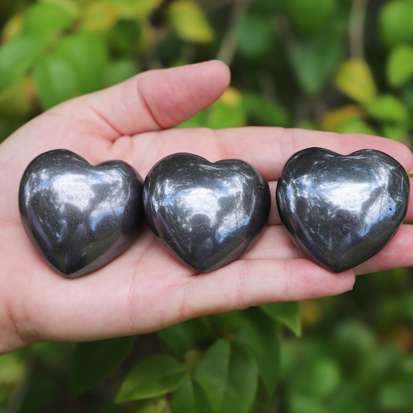 WHOLESALE Hematite Puffy Heart - Grounding stone, Stone of the Mind, Protection