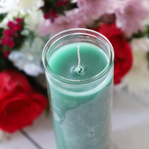 Green Abundance Ritual Candle: 7 Day Unscented Altar Candle