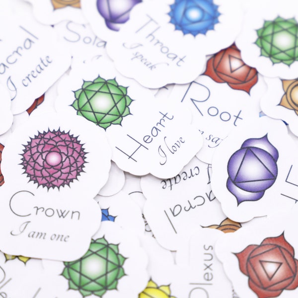 Chakra Sticker Pack (7pcs), Yoga, Meditation, Zen, Mindfulness, Journal, Scrapbook