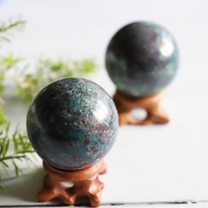 Ruby Fuchsite Kyanite crystal sphere - Crystal Healing, Spiritual Growth, Protection