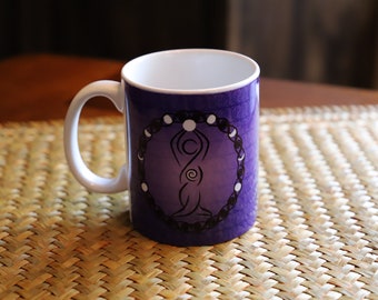 Ceramic Moon Phase Goddess cup, Coffee cup, Wiccan Gift, Witch Gift, Coffee Lover