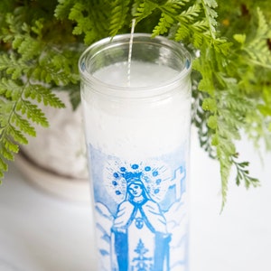 Our Lady of Mercy Candle: 7 Day Unscented Altar Prayer Candle