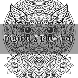 Immagine da colorare/Stampa/A4/Decorazione/File digitale/PNG/Arte da parete/Relax/Printable/Download/File Digitali/Mandala