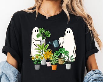 Funny Plant Ghost Sweatshirt, Halloween Plant Lady Shirt, Plant Lover Gift, Ghost Crewneck Sweatshirt, Spooky Gardener Shirt