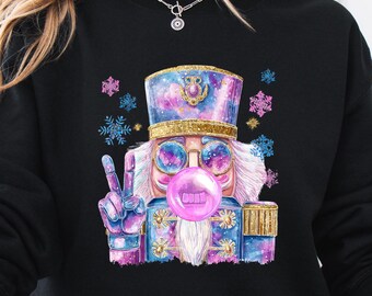 Nutcracker Sweatshirt, Christmas Nutcracker Shirt, Christmas Gift, Faux Sequin Shirt, Womens Christmas, Holiday Sweaters, Christmas Crewneck