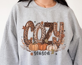 Cozy Season Sweatshirt, Cozy Fall Sweatshirt, Lovely Fall Tshirt, Cute Fall Vibes Crewneck Sweater, Women Fall Gift, Girly Cozy Sweater