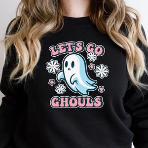 Lets Go Ghouls-sweater, Halloween-sweater, retro Halloween-trui grappig, grappige spooktrui, Ghost Halloween-sweater