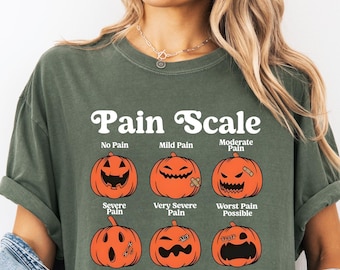 Pain Scale Pumpkin Shirt, Spooky Pain Chart Tee, Fall Nurse Shirt, Pumpkin Face Pain Scale Tee, Halloween Pumpkin Shirt, Spooky Nurse Shirt