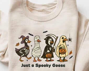 Just a Spooky Goose Halloween Shirt, Funny Halloween Goose Shirt, Goose in Halloween Costumes Shirt, Cute Horror Shirt, Spooky Goose Shirt